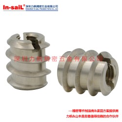 專業(yè)供應(yīng)銅零件用自攻螺套，開槽型內(nèi)外牙螺套，高品質(zhì)碳鋼鍍鋅