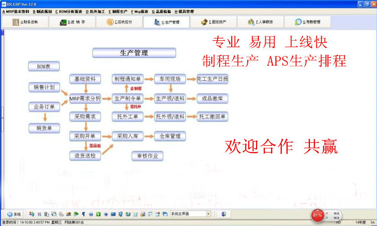 五金，機模，汽配行業ERP軟件 生產管理系統